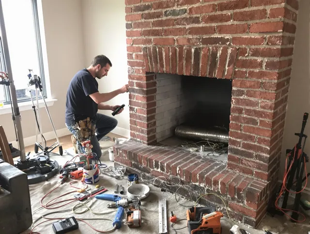 Lehigh Acres Chimney Sweep specialist finalizing chimney liner service in Lehigh Acres, FL