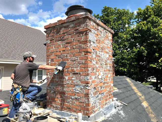Completed chimney rebuild by Lehigh Acres Chimney Sweep in Lehigh Acres, FL