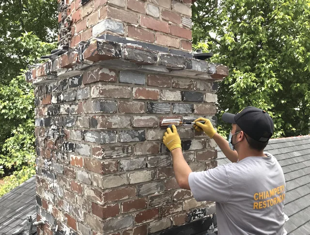 In-progress chimney restoration by Lehigh Acres Chimney Sweep in Lehigh Acres, FL