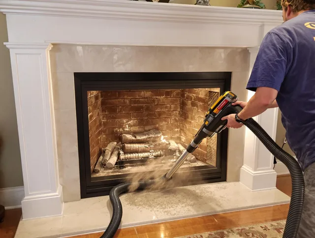 Fireplace cleaning performed by Lehigh Acres Chimney Sweep in Lehigh Acres, FL