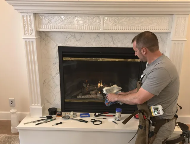 Lehigh Acres Chimney Sweep performing fireplace maintenance in Lehigh Acres, FL